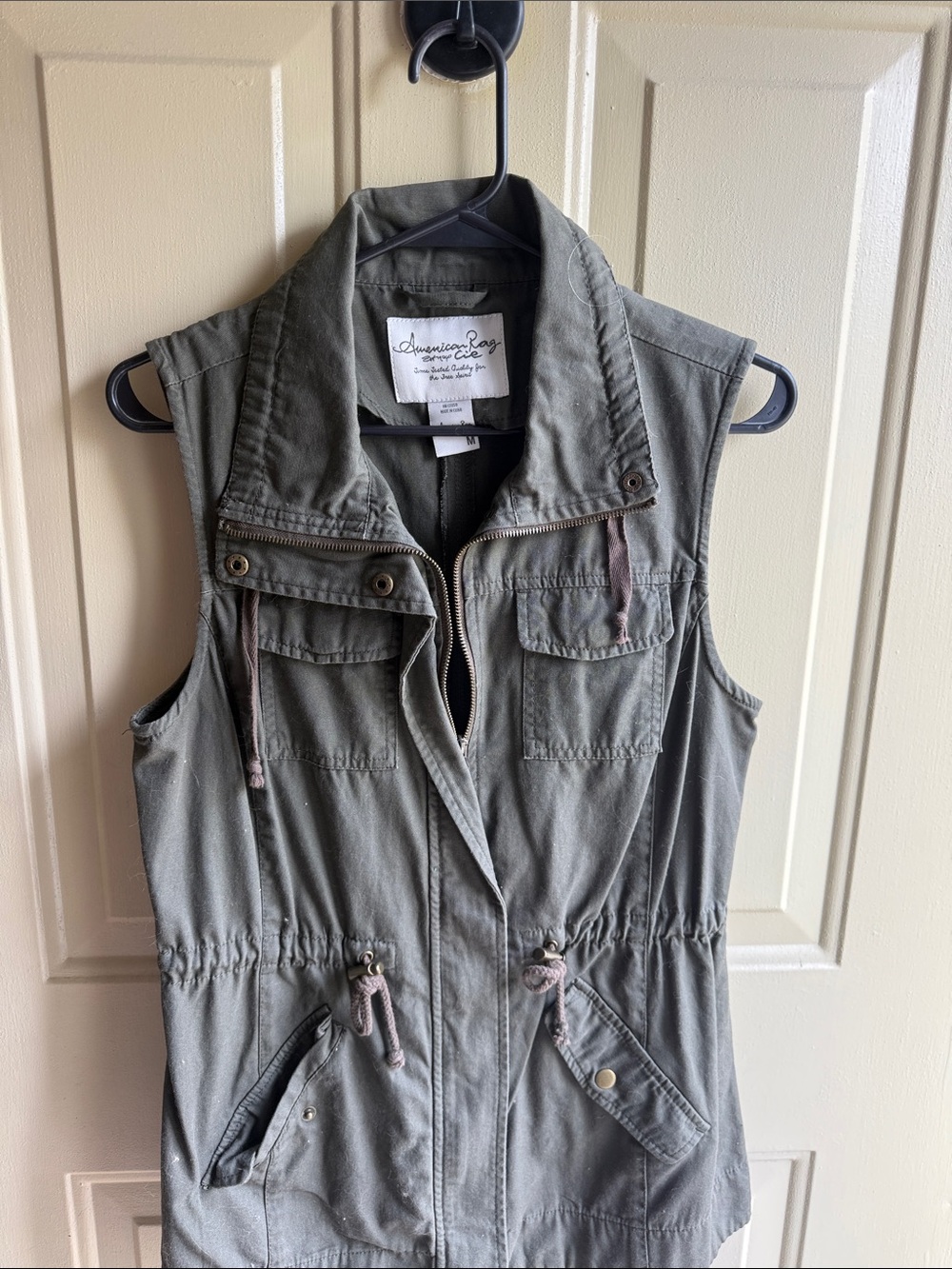 American Rag Olive Green Sleeveless Utility Vest